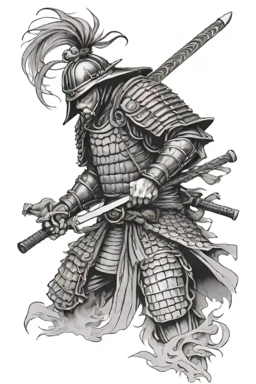 Japanese samurai warrior tattoo design idea