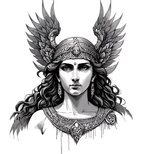 Athena goddess tattoo design idea