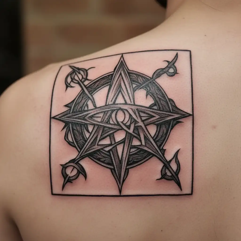 norse prosperity rune circle tattoo design idea