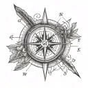 compass and arrow tattoo design idea