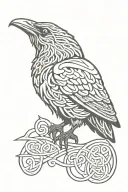 celtic raven over time tattoo design idea