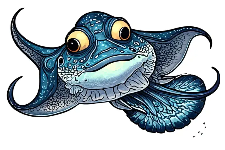 stingray that's also a semicolon tattoo design idea