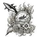 Create a full-arm tattoo design that features a vibrant underwater scene, incorporating a variety of maritime elements.  tattoo design idea