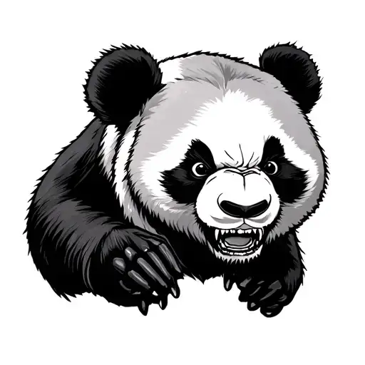 angry panda midle finger tattoo tattoo design idea