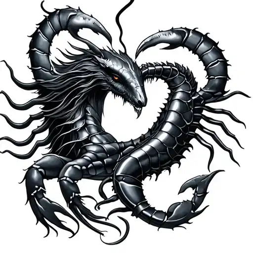 Aquarius And Scorpio tattoo design idea