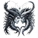 Aquarius And Scorpio tattoo design idea