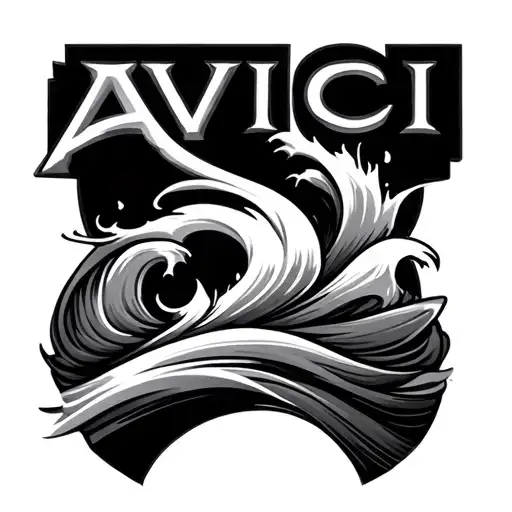 avicii logo with waves tattoo design idea