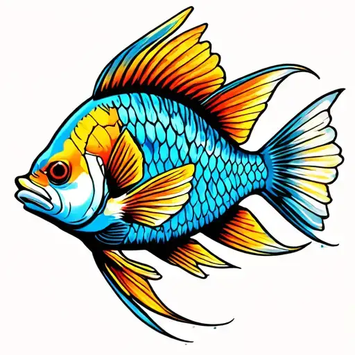 queen angelfish tattoo design idea