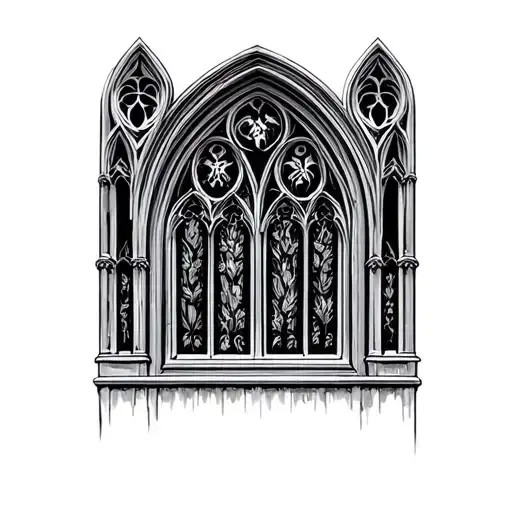 cathedral window tattoo design idea