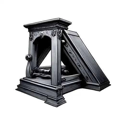 Guillotine tattoo design idea