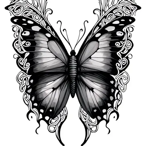 celtic butterflies tattoo design idea