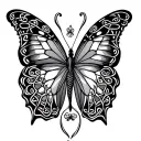 celtic butterflies tattoo design idea