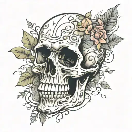 Funny skeleton tattoo design idea