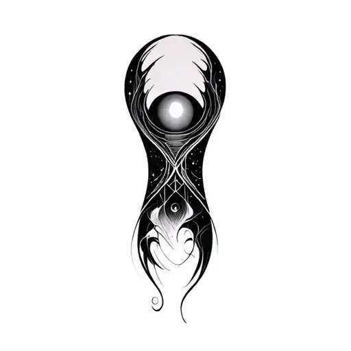 Coverup space curvy esoteric tattoo design idea