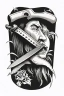 machete blade tattoo design idea