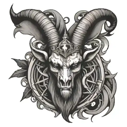 atheism baphomet tattoo design idea