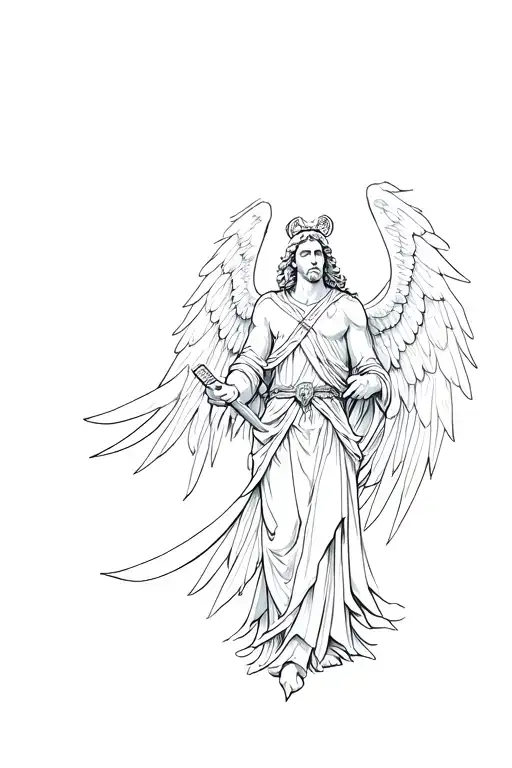 archangel Michael tattoo design idea