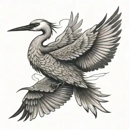 Crane Japanese tattoo design idea
