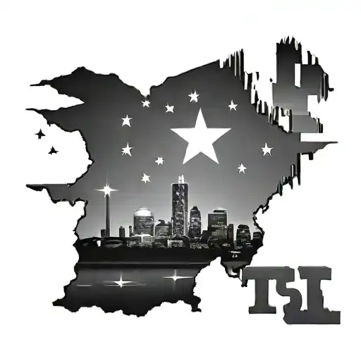 Tennessee tri star skyline silhouette tattoo design idea