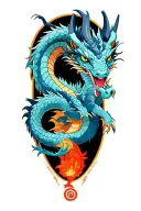 capricorn and sleeping dragon emerging representing imagination tattoo design idea