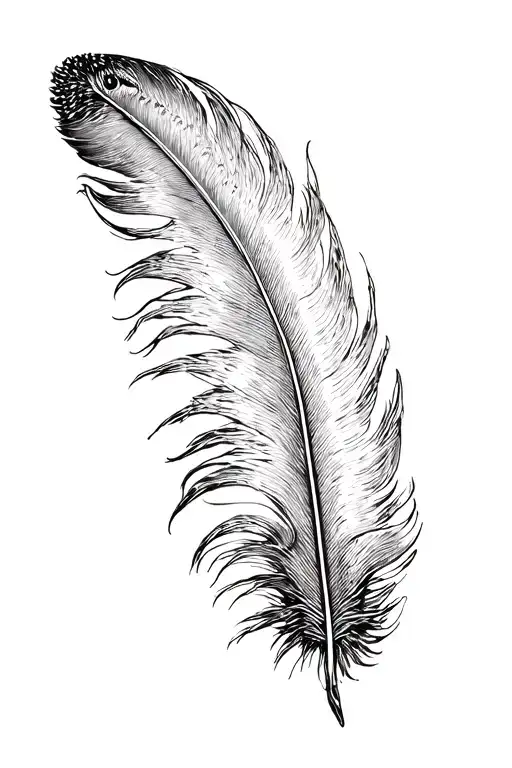 pheasant feather tattoo design idea