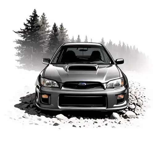 2007 Subaru wrx sliding on gravel road tattoo design idea