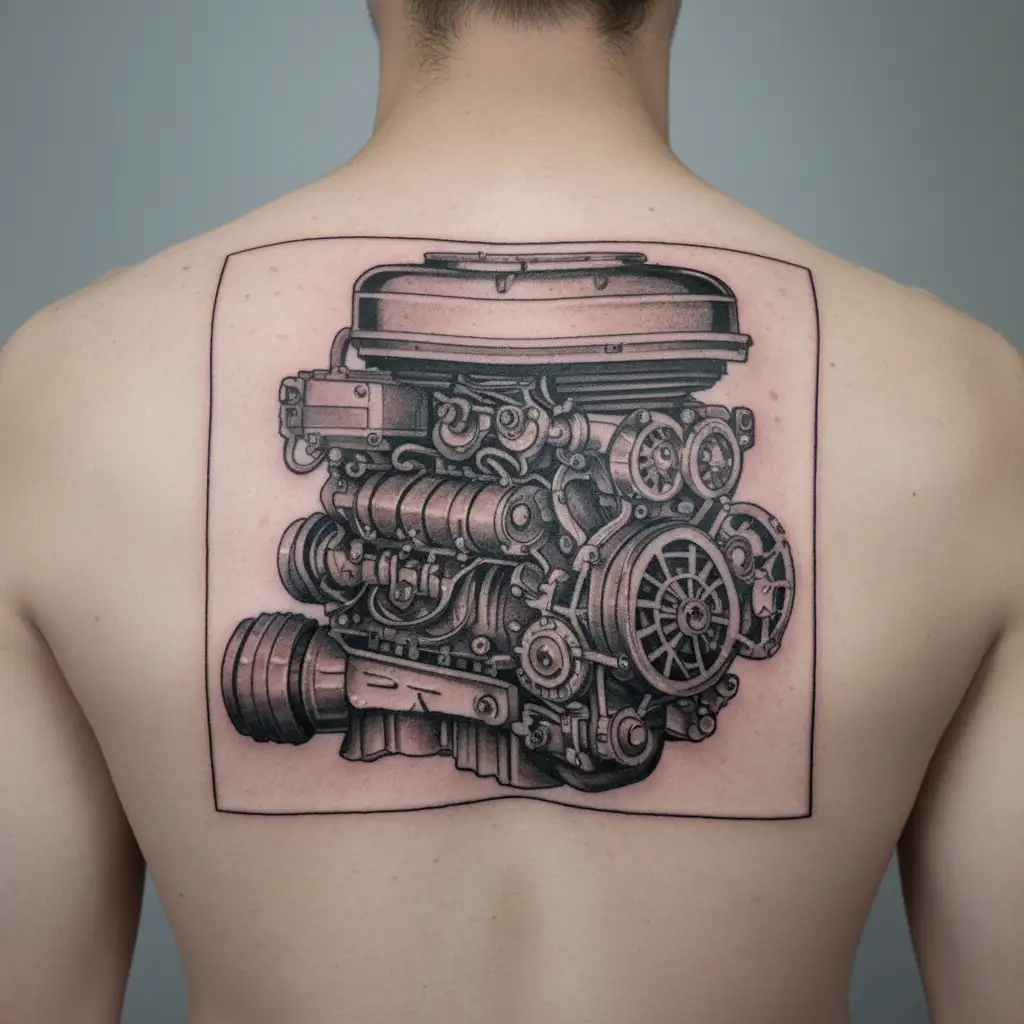 V8 Engine tattoo design idea