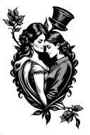 family husband wife trust forever secret club logo tattoo design idea