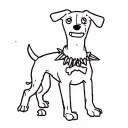 dog with spiky collar bone tattoo design idea