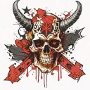 Skull with the Sign of Lucifer tattoo design idea