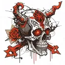 Skull with the Sign of Lucifer tattoo design idea