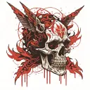 Skull with the Sign of Lucifer tattoo design idea