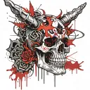 Skull with the Sign of Lucifer tattoo design idea