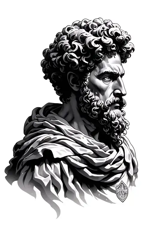 marcus aurelius, war, physics , tattoo design idea