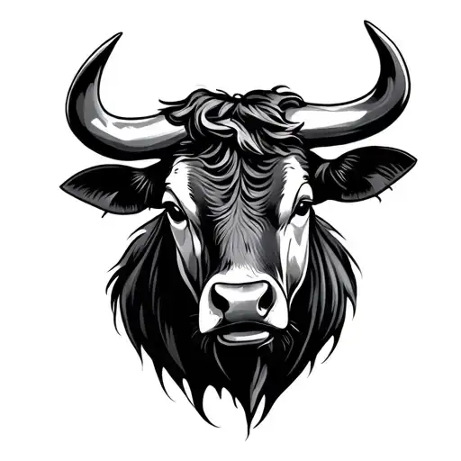 A spanish bull head with lining in realism style tattoo tattoo design idea
