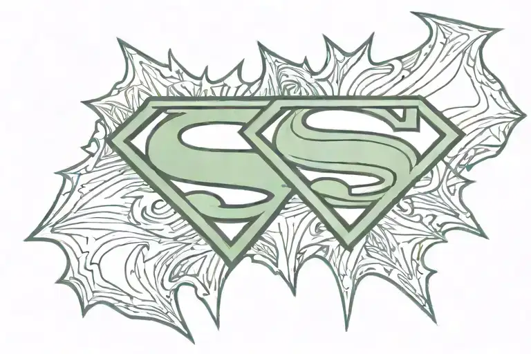 Superman logo and Batman logo, Green lanter logo and flash logo tattoo design idea