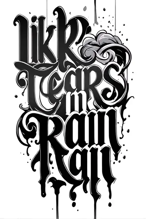 "like tears in rain" the four priciples of stoicism subtly incorporated tattoo design idea