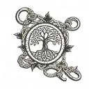 Incorporate a symbolic representation of family unity, such as a tree of life or a Celtic knot, intertwined with handcuffs to represent your occupation as a Correctional Officer. tattoo design idea