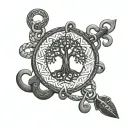 Incorporate a symbolic representation of family unity, such as a tree of life or a Celtic knot, intertwined with handcuffs to represent your occupation as a Correctional Officer. tattoo design idea