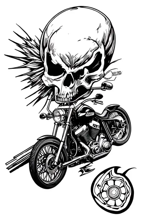 harley davidson bar tattoo design idea