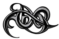 cursive upper case B with Infiniti symbol intertwined tattoo design idea