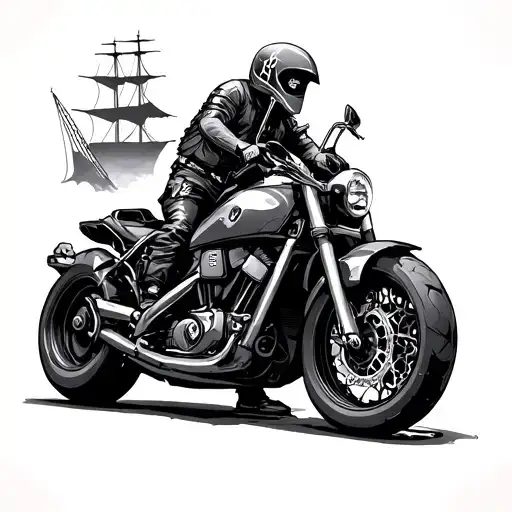 amsterdam, ajax and motorcycle in one piece tattoo design idea