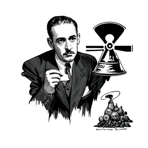 robert J Oppenheimer holding plutonium and uranium tattoo design idea