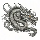 Dragon Serpent tattoo design idea
