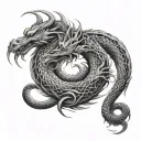 Dragon Serpent tattoo design idea