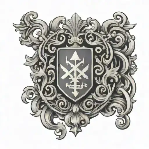 Portuguese crest incorporating elements tattoo design idea