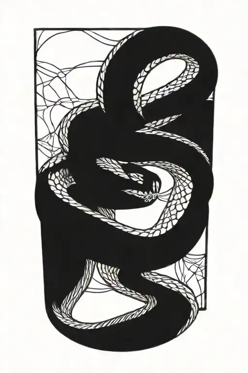 blackout small snake blackout sleeve tattoo design idea