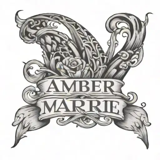 Amber & Marie name written tattoo design idea