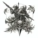 war in heaven tattoo design idea