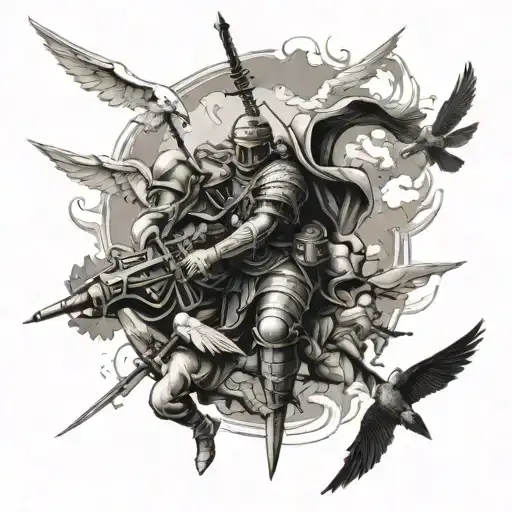 war in heaven tattoo design idea